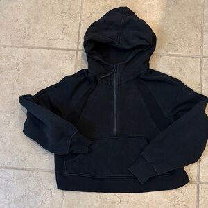Black Lululemon Scuba 1/2 zip Hoodie with Front Pocket